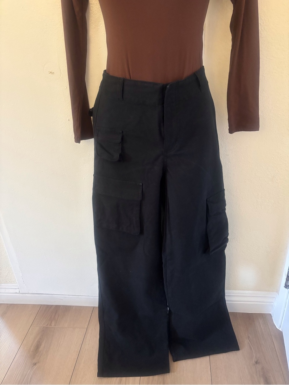 TNA Black Wide-Leg Cargo -Pants